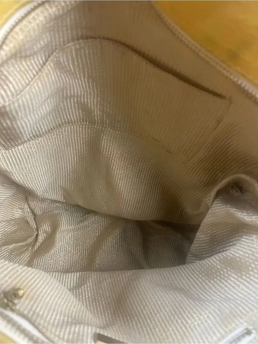 Yellow Leather Tote Bag with Front Zippers